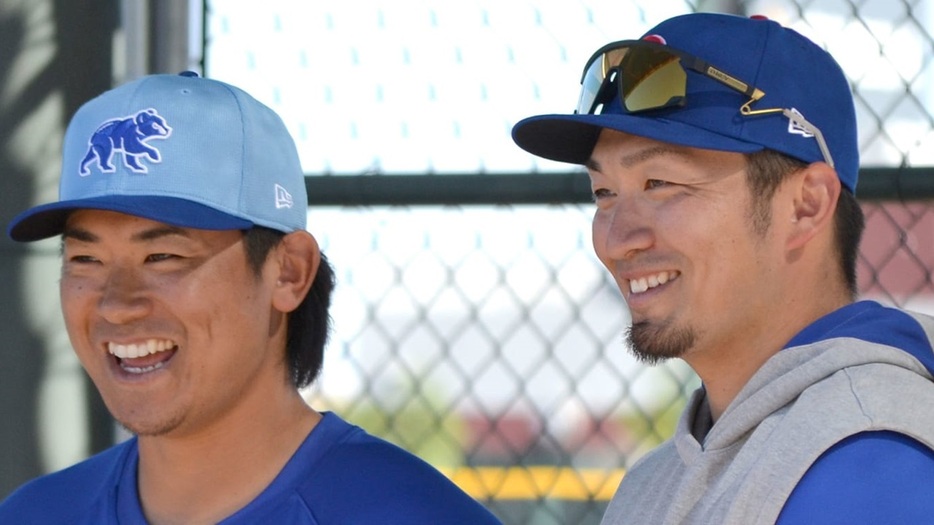 カブスの今永昇太（左）と鈴木誠也（MLB Advanced Media）