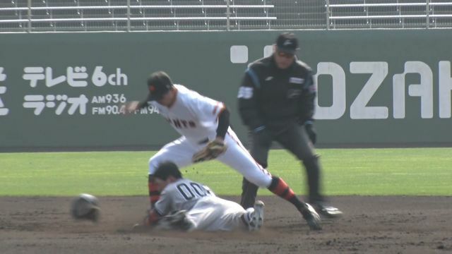 中田歩夢選手が好走塁で2塁打(画像:日テレジータス)