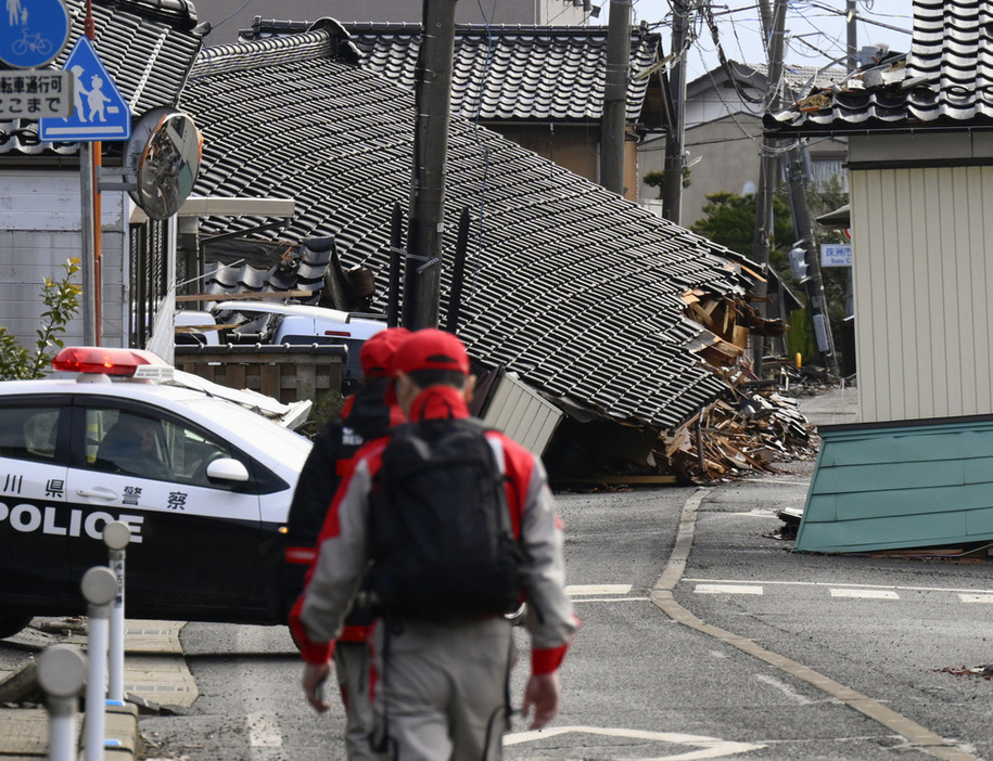 能登半島地震で甚大な被害が出た石川県珠洲市の宝立町地区＝9日