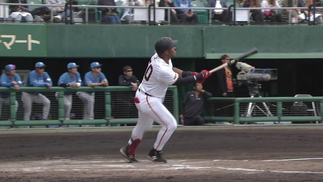 ホームランを放ったオコエ瑠偉選手（画像：日テレジータス）