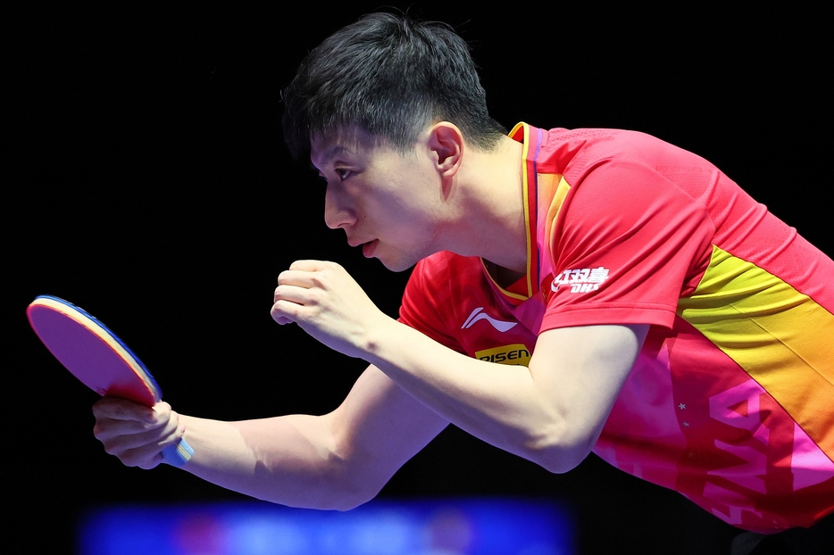 韓国選手を相手に苦戦を余儀なくされた中国の馬龍。(C)Getty Images