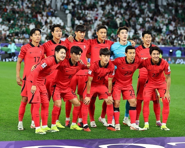 準決勝でヨルダンと対戦する韓国代表。写真：梅月智史（サッカーダイジェスト写真部／現地特派）