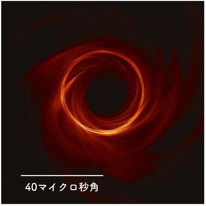 [図]M87中心部のシミュレーション結果（Credit: The EHT collaboration， (2019) Astrophysical Journal Letters）