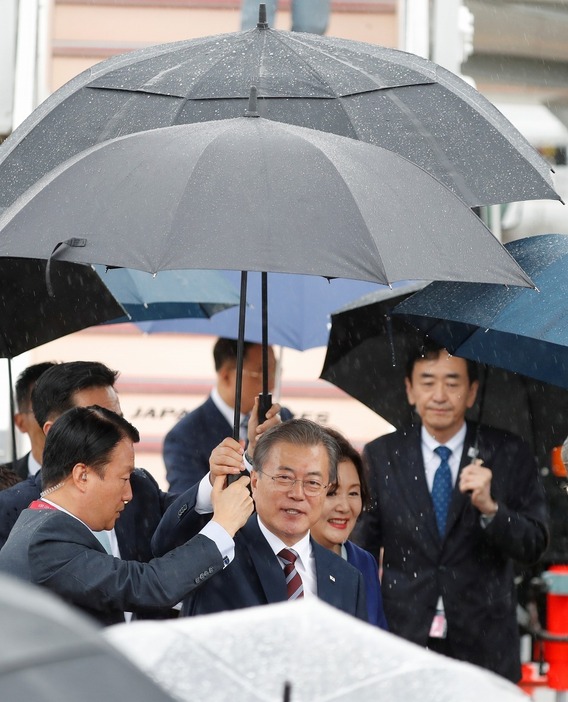[写真]G20大阪サミットを控え来日した韓国の文在寅大統領。今回の大阪サミットでは安倍晋三首相との首脳会談は行われない見通しだ（ロイター/アフロ）