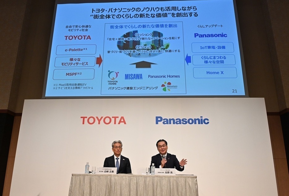 [写真]5月8日の決算説明会の翌日、トヨタは「コネクティッドシティ」実現へパナソニックと協業することを発表した（Natsuki Sakai/アフロ）