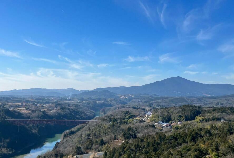 苗木城の天守跡から見た中津川エリアの絶景