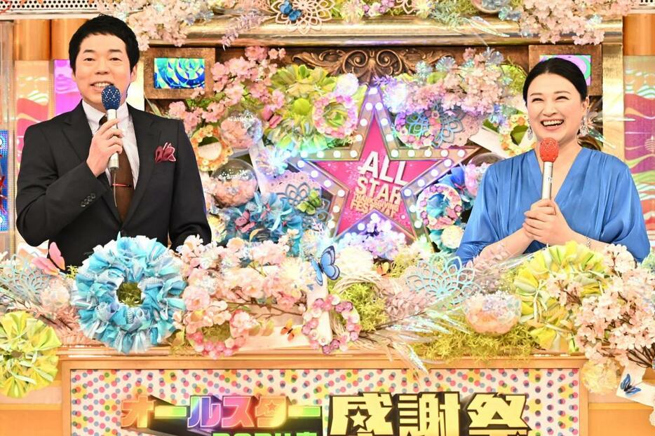 「オールスター感謝祭’24秋」のMCを務める今田耕司さん（左）と島崎和歌子さん（C）TBS