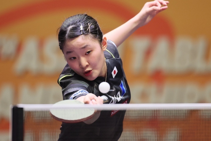 16歳の張本は決勝に進出したが惜しくも敗れ、アジア女王の座を逃した。(C)Getty Images。(C) Getty Images