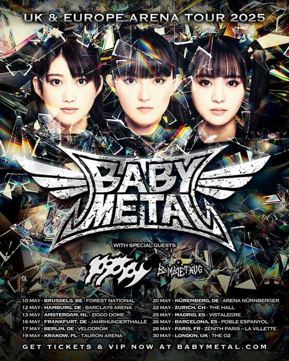 BABYMETAL　UK＆EUアリーナツアーキービジュアル