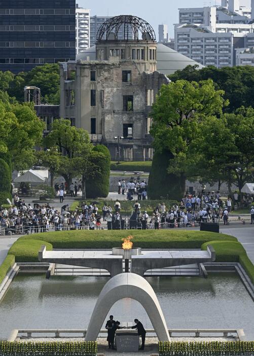 8月6日、広島市の平和記念公園で開催された平和記念式典