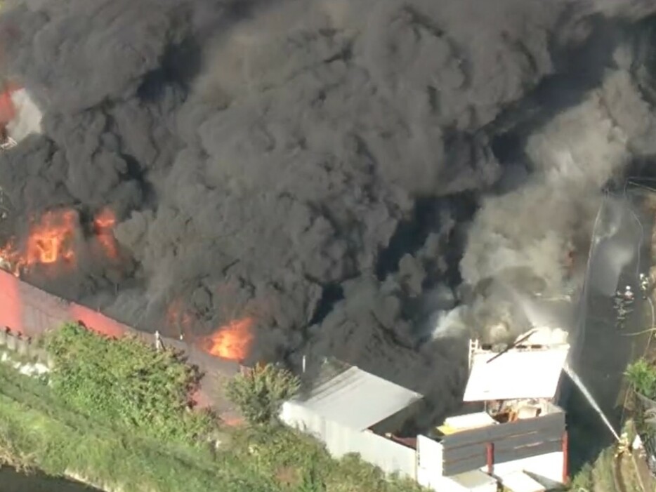 火事があった金属リサイクル施設 岐阜県各務原市