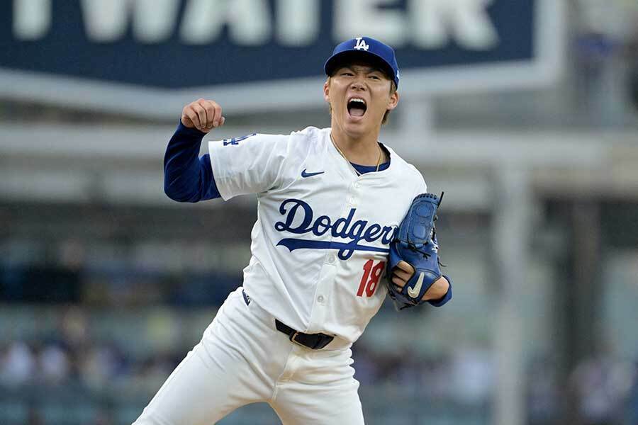 地区シリーズ第5戦、先発し5回0封と快投した山本由伸【写真：ロイター】