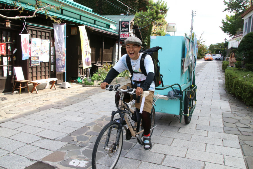 約４カ月の道内旅での出会いに感謝し、本州へ向かったユウタさん