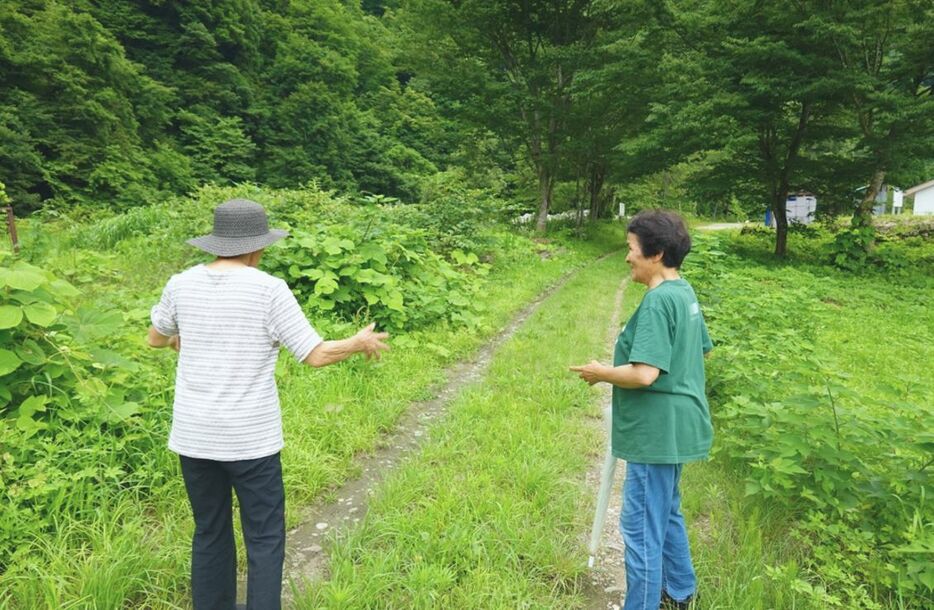 下出さん（左）と原さんの健脚ぶりに、ついていくのがやっと