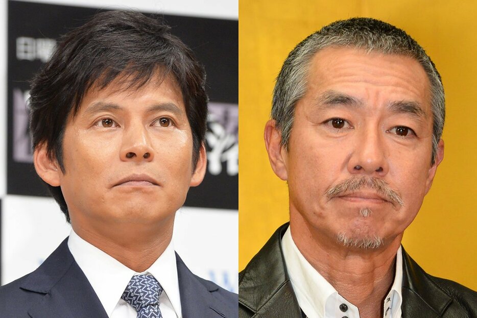 織田裕二(左)と柳葉敏郎