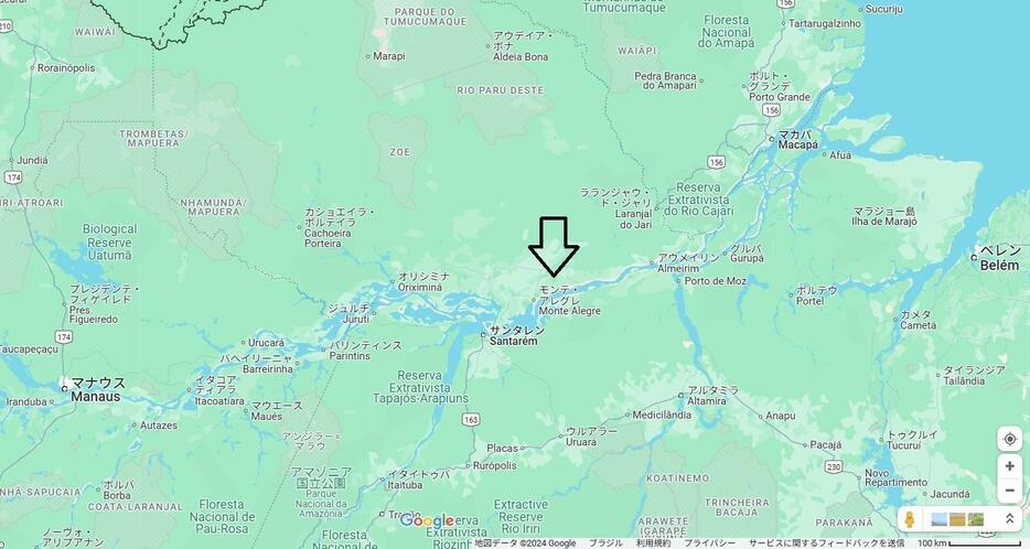 アマゾン河のベレンとマナウスの中間に位置するモンテ・アレグレ