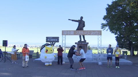 羊ヶ丘展望台では800ｍの坂道ダッシュ