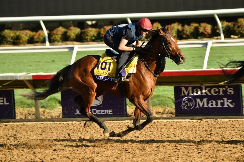 シティオブトロイ＝現地30日、米デルマー競馬場（撮影Katsumi.Saito）