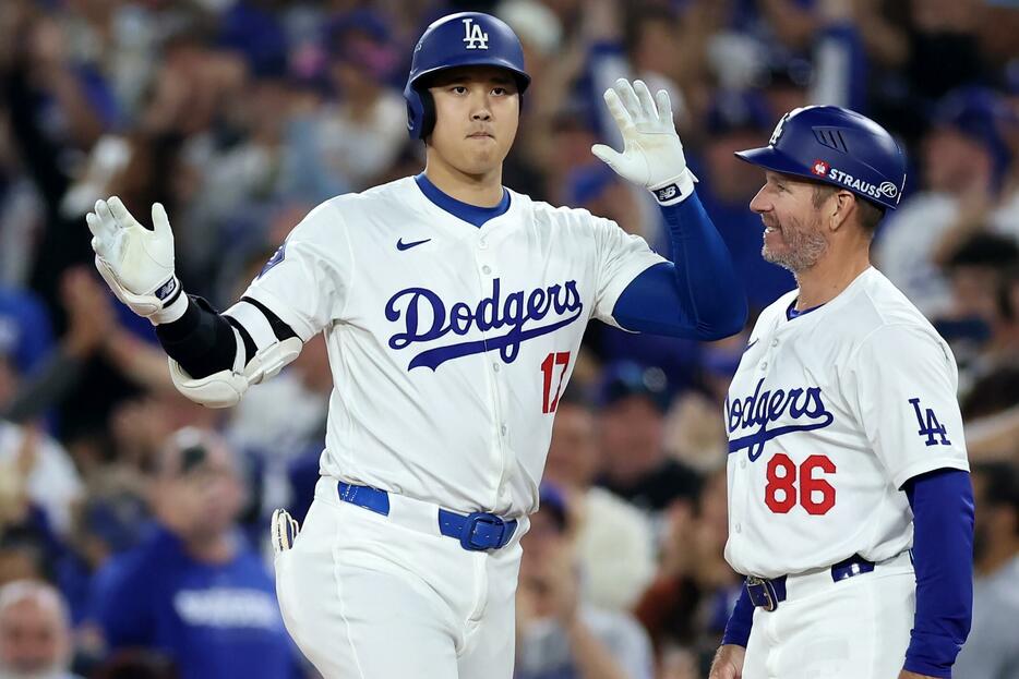 大谷が貴重な追加点となる適時打を放った(C)Getty Images