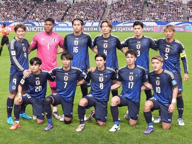 豪州と１－１で引き分けた日本。（C）SOCCER DIGEST