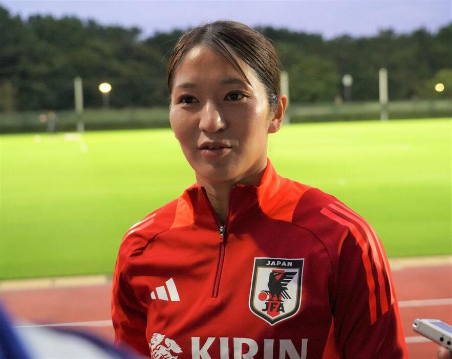 女子日本代表なでしこジャパンに初選出されたDF遠藤優（撮影・佐藤成）