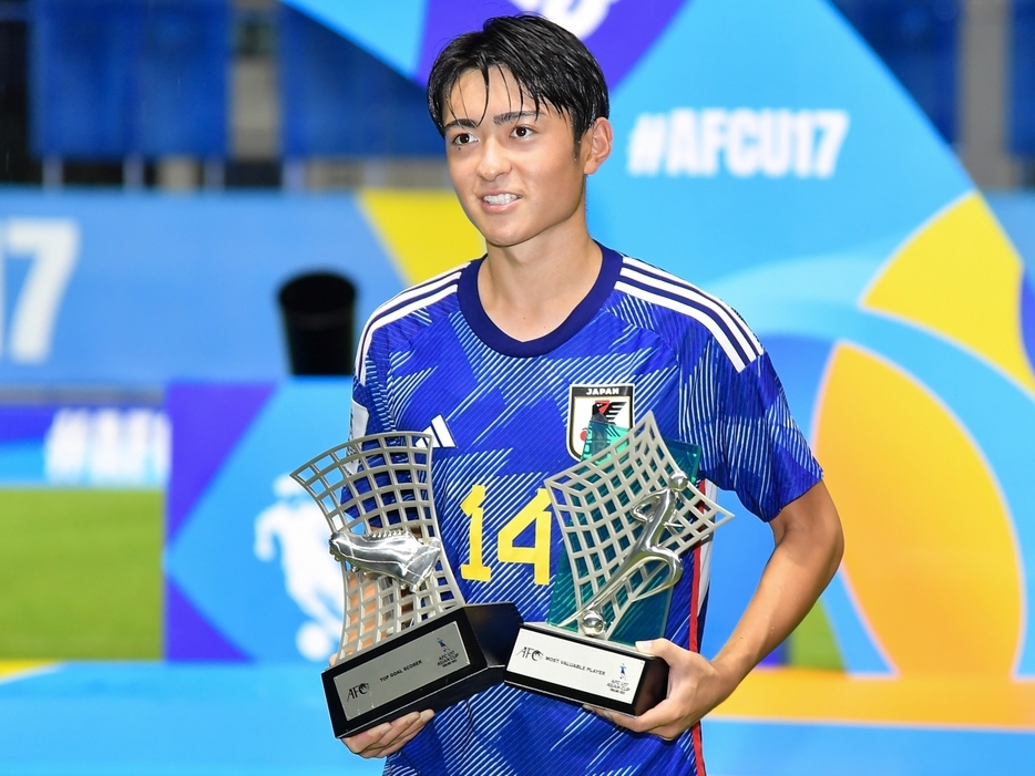 AFC U-17アジア杯で最優秀選手と得点王をダブル受賞していたMF名和田我空(Getty Images)