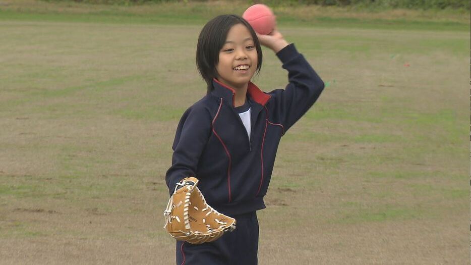 「大谷グローブ」でキャッチボール