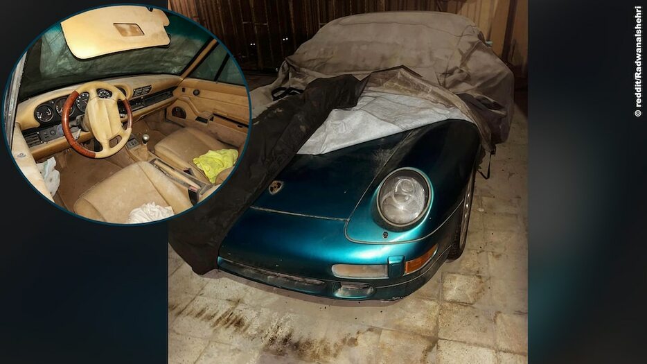 盗難に遭いながらも6年ぶりに発見されたと言われているポルシェ911ターボ（993）。