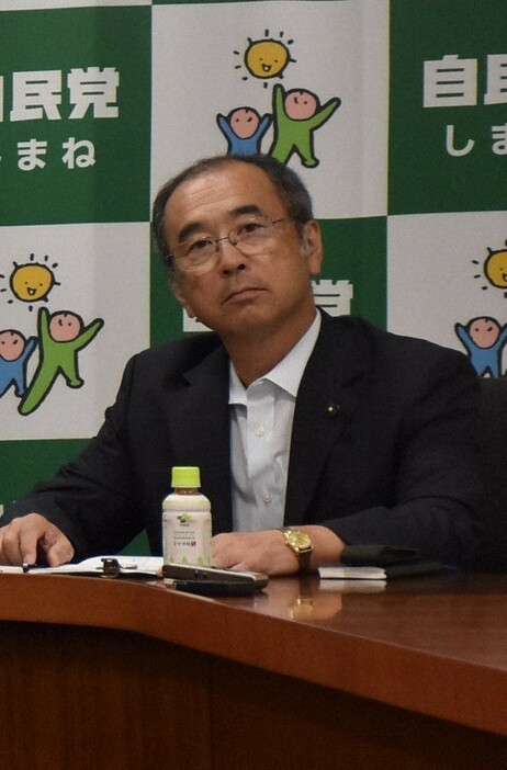 自民党島根県連幹事長の園山繁県議＝松江市で2024年9月7日午後5時52分、松原隼斗撮影