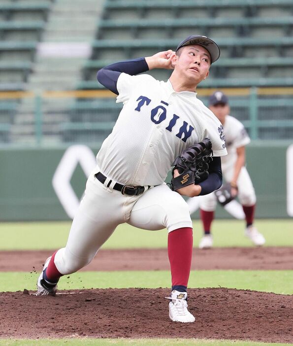 大阪桐蔭先発投手の森陽樹　（カメラ・馬場　秀則）