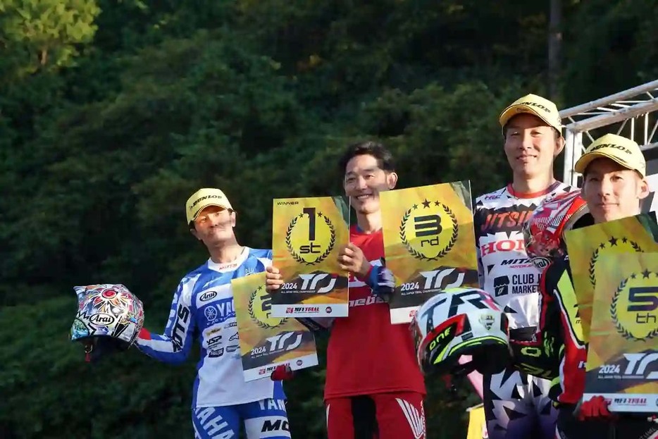 和歌山大会はRTLエレクトリックの藤波が優勝、2位にTY-Eの黒山、3位に4ストロークエンジン車の小川という順。これで全日本トライアル5戦では、エンジン車2勝、電動車3勝となった。