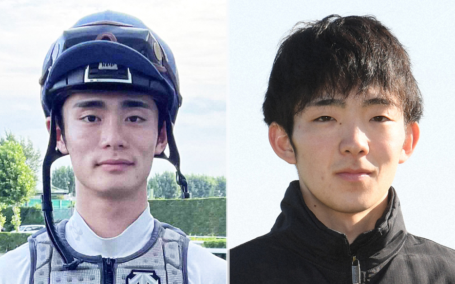 永野猛蔵騎手（左）と小林勝太騎手