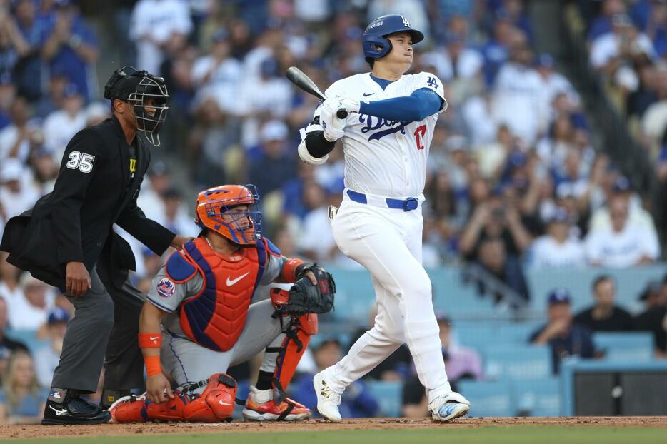 大谷が右前適時打でリーグ優勝決定シリーズ初打点を挙げた(C)Getty Images