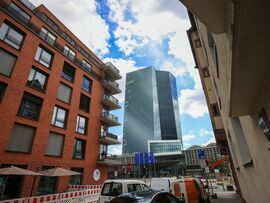 The headquarters of the European Central Bank, in Frankfurt. Photographer: Krisztian Bocsi/Bloomberg