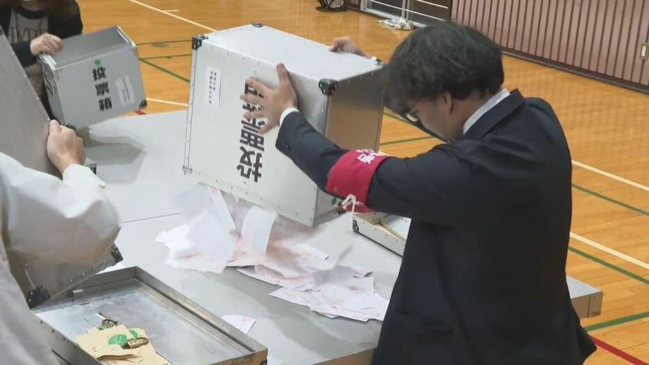 開票作業（飯田市）