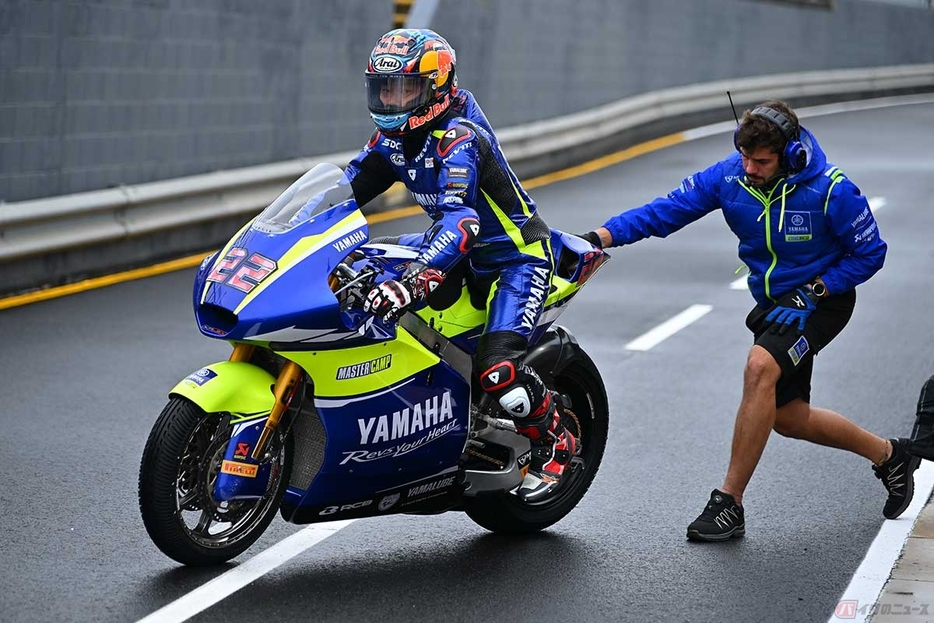 【MotoGP第17戦オーストラリアGP】佐々木歩夢選手（#22／Yamaha VR46 Master Camp Team）。土曜日午前中のプラクティス2は、ウエットコンディションでの走行。午後の予選はドライコンディションとなる。ころころと状況が変わる週末だった