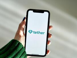 <p>The Tether logo on a smartphone arranged in the Brooklyn borough of New York, US, on Thursday, Nov. 17, 2022 </p>