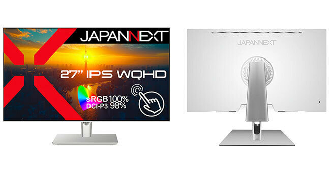 JAPANNEXT、画面を寝かせた状態でもタッチ操作できる27インチWQHD対応IPS液晶ディスプレイを発売