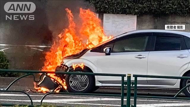 "東京・日野　乗用車がセンターラインはみ出したか　トラックと正面衝突し出火"