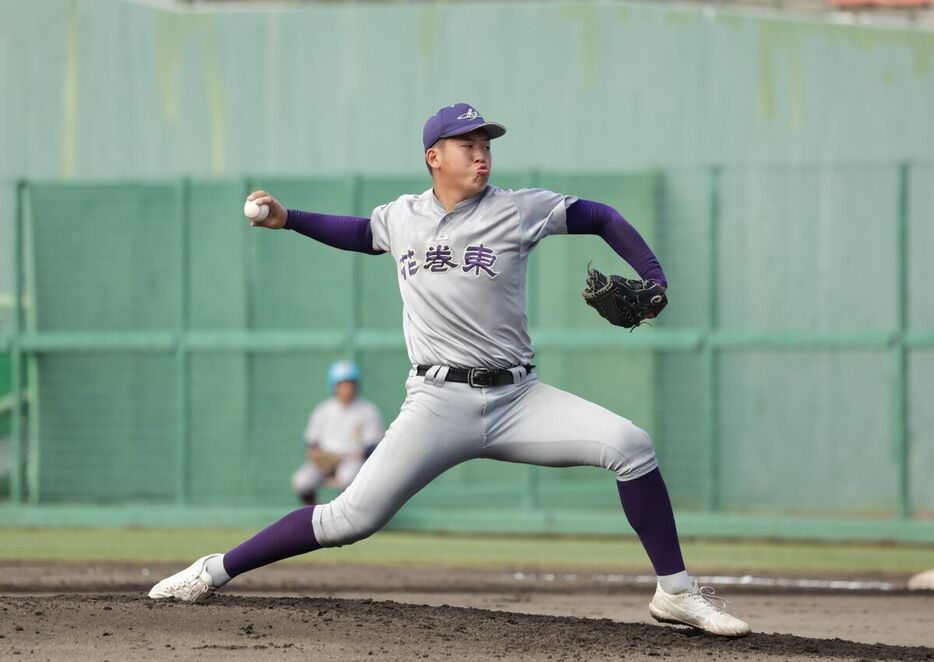 先発も３回途中KOの花巻東・金野快（カメラ・有吉　広紀）