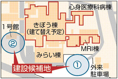 建設候補地の地図