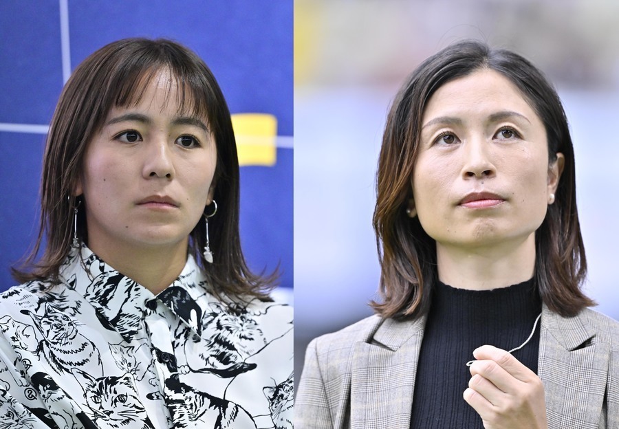 元なでしこジャパンの鮫島彩と岩渕真奈の2人の真剣勝負が話題を集めた　撮影：中地拓也