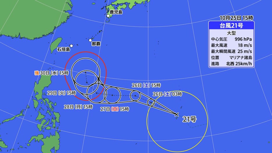 台風21号の予想進路