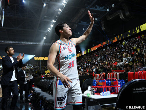 山崎は2連敗を喫した開幕節GAME1で6得点、GAME2で8得点だった［写真］＝B.LEAGUE