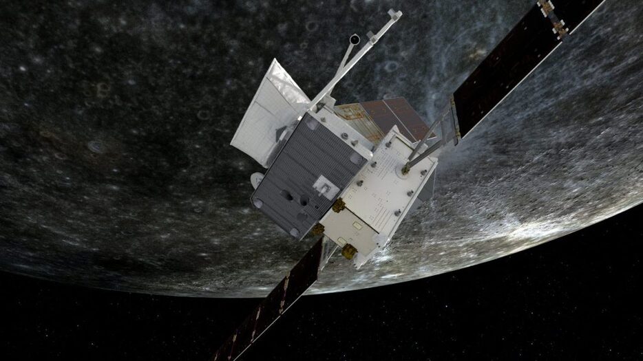 水星スイングバイを行う日欧の水星探査ミッション「BepiColombo（ベピ・コロンボ）」探査機の想像図（Credit: ESA/ATG medialab）