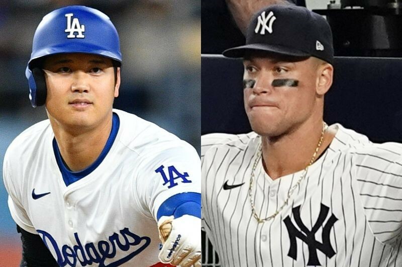 大谷とジャッジ。互いに凄まじい成績を残した偉才を比較する意見は尽きない。(C)Getty Images