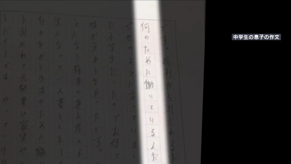 中学生の息子が書いた作文