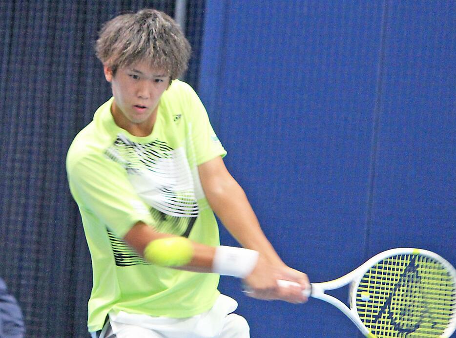 初戦突破を果たした川橋勇太[画像/tennis365.net]