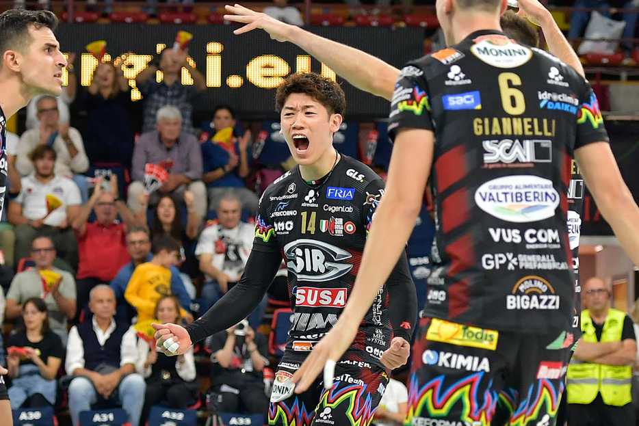 開幕戦で10得点をあげた石川祐希（ペルージャ）【Photo：Lega Pallavolo Serie A】