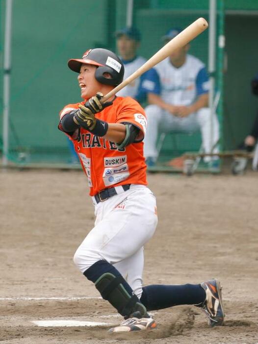 入団4年目の今季、愛媛MPの正捕手として活躍した矢野＝9月27日、小山運動公園野球場